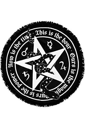 Killstar Witchy Wiccan Occult Bed Throw Goth Round Pentagram Blanket #TOP8