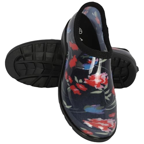 A2Z Women Waterproof PVC Garden Clogs Floral Print Slip-On Outdoor Rain Shoes with Rugged Anti-Slip Sole - Wellies LDS 1408 Floral 6 UK - Image 6