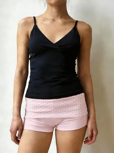 Image of Women Fold Over Lounge Shorts Low Waist Fitted Pajama Shorts Cute Sleep Pj Short Bottoms Roll Over Yoga Shorts