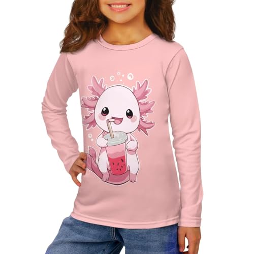 Image of Girls Long Sleeve T Shirt Cute Cartoon Crewneck Shirt for Kids 3-16Y Fall Winter Clothes