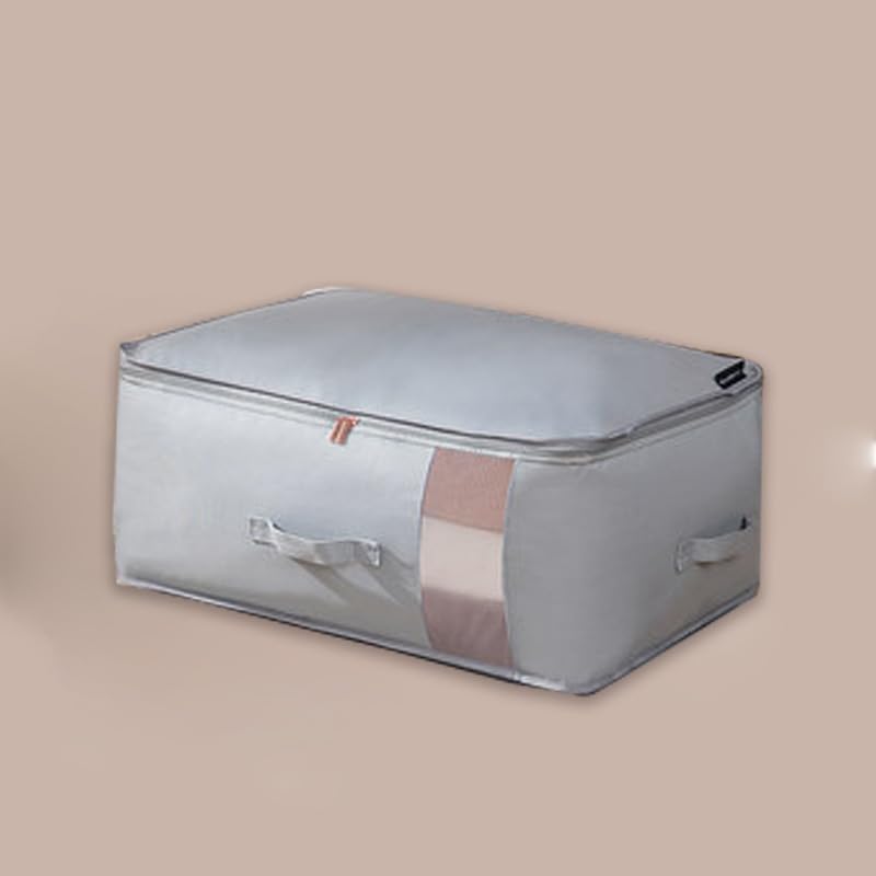 Xiao Hua Bolsas organizadoras de ropa, caja de almacenamiento plegable con ventana transparente grande y asas resistentes para armario, dormitorio, almohadas, ropa de cama, edredones, mantas, 25.9 x