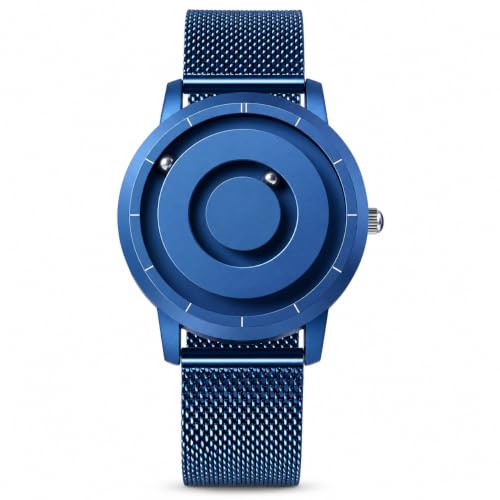 Image of EUTOUR Men's Magnetic Ball Watch | Minimalist Analog Quartz Wrist Watch with Stainless Steel Mesh Strap | 3ATM Water Resistant | Fashion Casual Business Dress Watch for Men