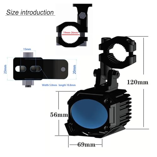 Abrazaderas para faros delanteros de motocicleta de aluminio negro 5