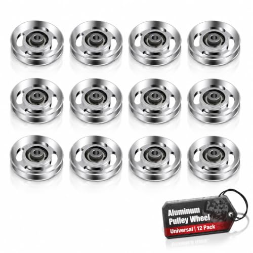 Image of balacoo 2pcs Aluminum Alloy Pulley Peel and Stick Wallpaper Pulldown Attachments Pulley Wheel Aluminum Gym