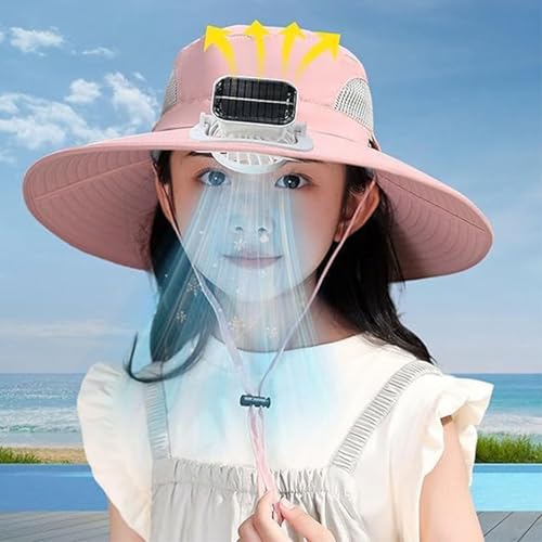 Kids Sun Hat with Fan, Wide Brim Solar Fan Hat for Boy Girl3