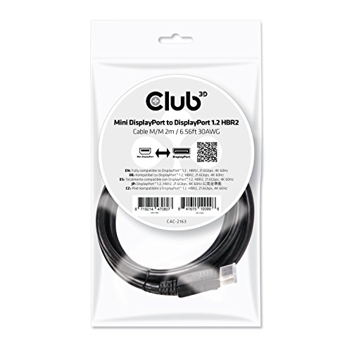 Adaptador Mini DisplayPort VGA activo Club 3D conversión de señal estable Full HD negro
