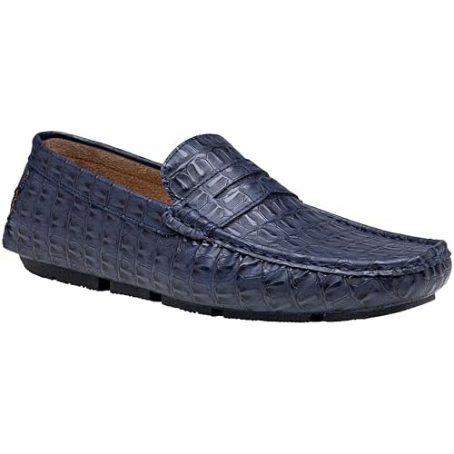 Jousen Men's Loafers Crocodile-Print Slip On Casual Driving Penny Loafer Shoes for Men