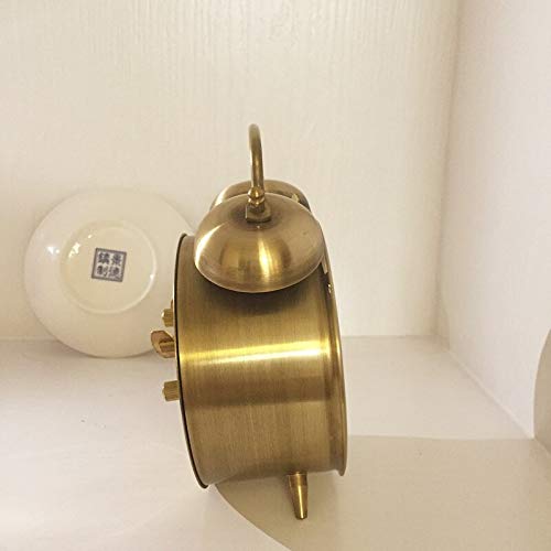 Weershun Pure Copper Table Alarm Clock Manual Mechanical Desktop Desk Clock Vintage Brass Old Antique Bedroom Desk Decoration Gift Ideas #TOP3