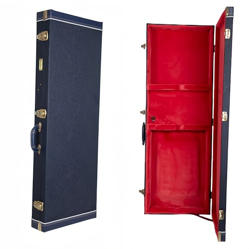 Crossrock Relief Series Case, Premium Wooden Hardshell, with Lock | Jazzmaster/Jaguar Guitar Case for Offset Electric Guitars, Carved Ocean Blue Finish, Deep Scarlett Velvet Interior (CRW630JMOB) by Crossrock - Used condition - CA$161.25