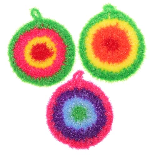 Ciieeo 3 Piezas Juego de paño Fregar Tela Limpieza fregadores de Platos Reutilizables estropajos de Cocina estropajos para Platos Almohadilla fregadores de ollas poliéster