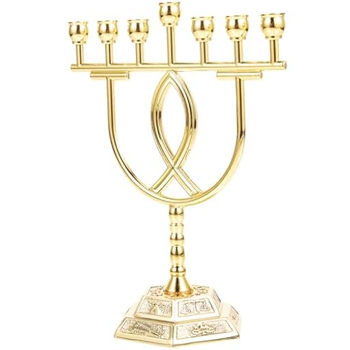 Ciieeo Candelabro Menorah De 7 Brazos Dorado Metalizado 6.69X5.31X2.95In Decoración para Hogar Fiesta Cena Luz De Velas Regalo | Ya disponible en tu tienda friki favorita! En mundofriki.es!