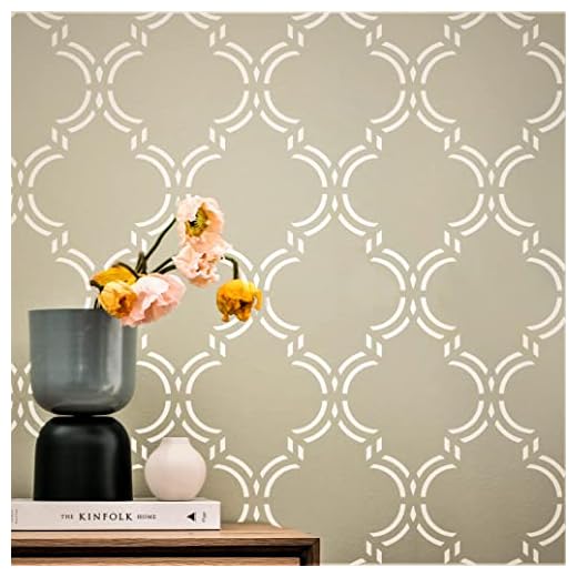 PINKIPO®, Moroccan Elegant, (16"x40") XL Stencil, Ethnic Large Wall Stencil, Classic Geometric Wall Stencils for Painting, Stencils for Walls, Moroccan Wall Stencil