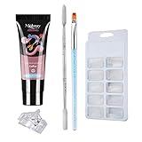 🌹🌷【POLY GEL SET】 Este polygel nail kit con increíble resistencia es fácil de usar, se seca rápidamente y es mejor que el gel normal. Con las instrucciones detalladas en la página de la lista, incluso los principiantes pueden crear fácilmente uñas hermosas y duraderas. La vida útil es de hasta dos semanas después del uso adecuado.