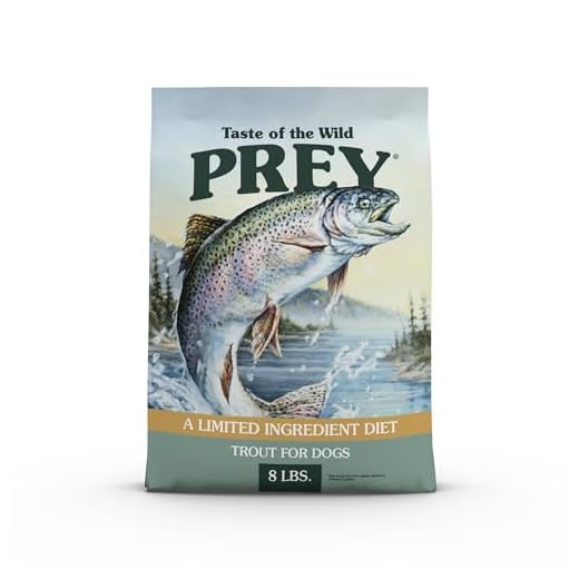 Taste of the Wild Prey Real Meat High Protein Trout Limited Ingredient Dry Dog Food Grain-Free Recipe Made with Real Spring-Fed Trout, and Includes Probiotics for All Life Stages 8lb