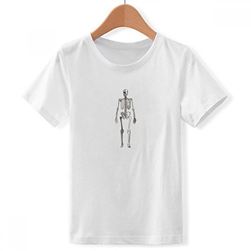 T-Shirt col Blanc au motif squelette : le vêtement résistant idéal pour l'école