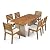 Christopher Knight Home Smeb Acacia Wood Outdoor Dining Table Set for 6, Outdoor Dining Set, Patio Table and Dining Chairs Set of 6 with Cushions, 7 Pieces Patio Furniture Set, Teak + Brown + Cream