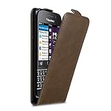 Cadorabo Case Compatible with BlackBerry Q10 in Coffee Brown - Flip Style Case with Magnetic Closure - Wallet Etui Cover Pouch PU Leather Flip