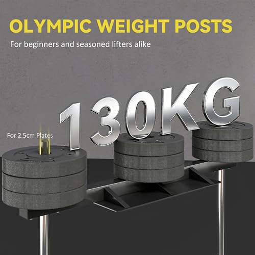 SPORTNOW Vertical Leg Press Machine, 300 kg Capacity, Leg Strength Training Machine with Adjustable Leg, Back and Head Positions for Home Gym, 1" Standard Plate Compatible, Yellow - Image 3
