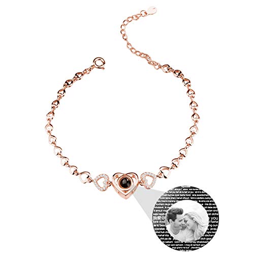 Bracelet De Projection Personnalisé Bracelet Personnalisé Bracelet Photo Bracelet Coeur Je T'Aime 100 Langues Bracelet Fête Des Mères Cadeau D'Anniversaire Pour Les Femmes Cover
