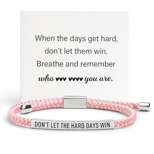 Frodete Dont Let The Hard Days Win Bracelet Inspirational Gifts for Women Adjustable Braided Tube Bracelet Gifts for Friends