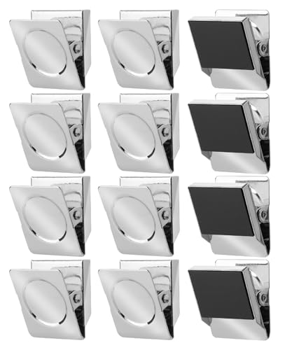 Clips magnétiques en métal argenté au design épuré pour tableau et maison