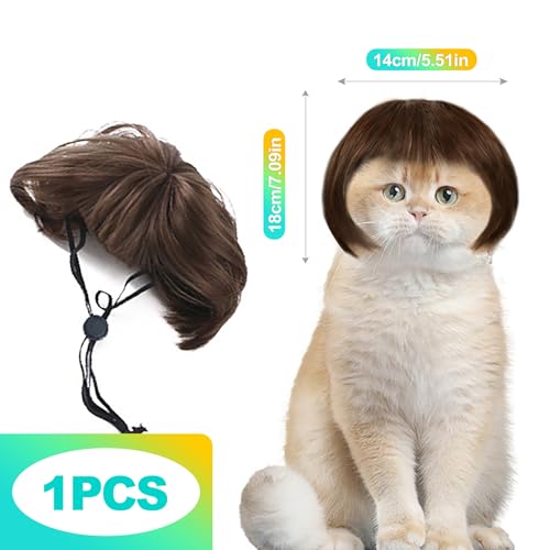 Peluca ajustable para mascotas talla mediana a grande miniatura 2