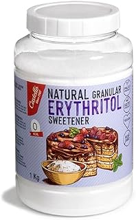 Słodzik z Erytrytol - Granulowany | 10g = 7g cukru | Zamiennik cukru 100% naturalny - 0 Kalorii - 0 Indeks Glikemiczny - Keto i Paleo - 0 Węglowodanów Netto - Bez GMO - Castello since 1907 - 1 kg