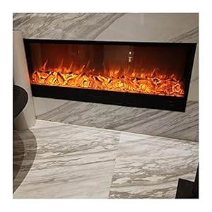 Biocamine Mini verzonken en aan de muur gemonteerde elektrische open haard 750 / 1500W Open haardverwarming Verstelbare…