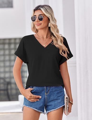 Zeagoo Women's Clothes Short Sleeve Summer Top Casual V Neck Tee Shirts — view 3