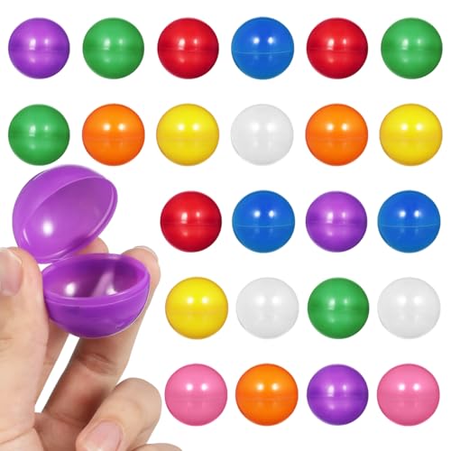 PartyKindom 25 pcs Hollow Raffle Balls Fillable Plastic Game Balls 1.57 in Smooth Round Bingo Draw Capsules for Party Games Table Activities Prize Picks Lucky Draws
