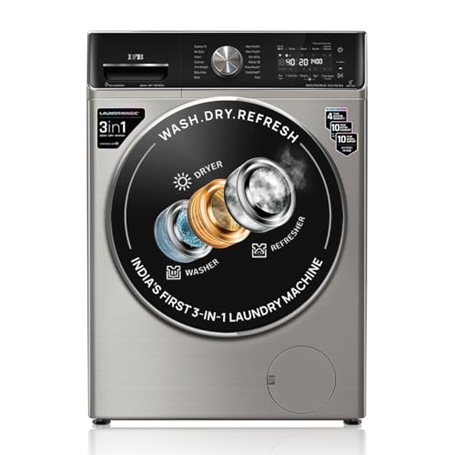 IFB 10 Kg/7 Kg/3 Kg 3-in-1, AI Powered, Fully Automatic Washer Dryer Refresher (IFB Laundrimagic®, EXECUTIVE PLUS ZXV, 9 Swirl Wash, Eco Inverter Tech