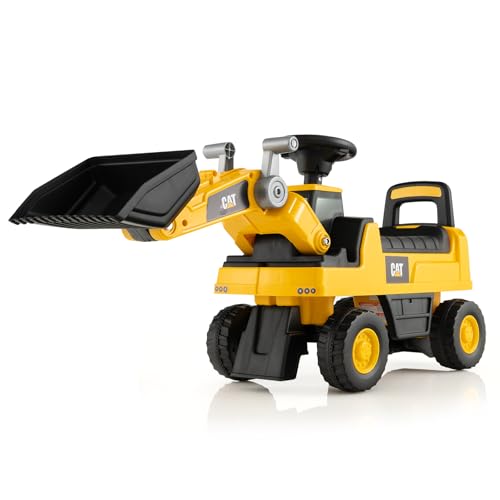 SOARS Porteur Enfant de Pelleteuse, Voiture Electrique Enfants à Siège, Pelle Dirigeable, Espace de Rangement Caché, Protection Anti-Basculement, Charge Maximale 25 KG, pour Enfant 1-3 Ans (Style B)