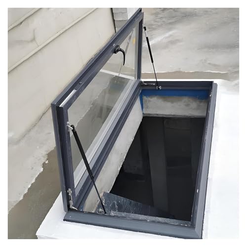 ZCXMNL Grande Fenêtre De Toit Et Lucarne, Fenêtre De Toit De Maison De Lucarne, Cadre en Alliage D'aluminium, Bonne Ventilation, Fenêtre De Puits D'éclairage De Toit Plat(80x100cm)