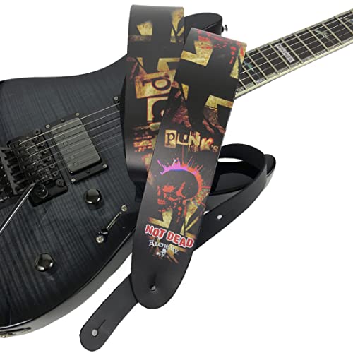 Perri's Leathers Ltd.- Guitar Strap- Direct To Leather- Official Licensing Alchemy- Punks Not Dead- Adjustable - Image 4