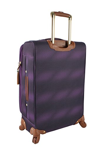 Steve Madden Designer 20 Inch Carry On Luggage Collection - Lightweight Softside Expandable Suitcase For Men & Women - Durable Bag With 4-Rolling Spinner Wheels (Shadow Purple) #TOP2