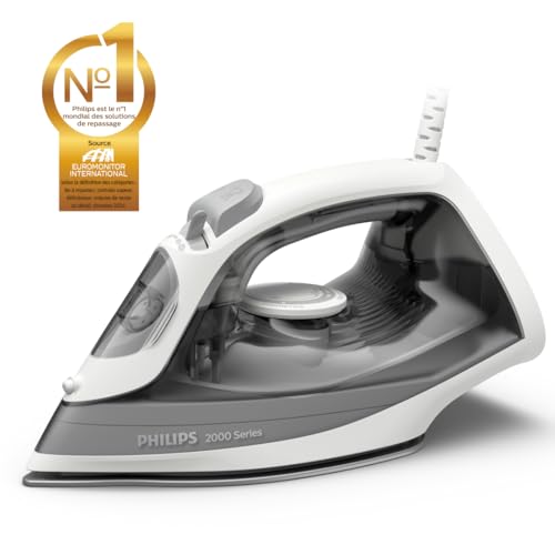 Philips 2000 Séries Fer à Vapeur Jusqu'à 25gmin de Vapeur Continue. . Réservoir d'Eau 250 ml. Défroissage Rapide. 4 Réglages. Semelle Céramique. Léger pour Repassage Facile. DST202080 - vue 3