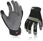 Vgo 1Pair Safety Work Gloves,Builder Gloves,Gardening Gloves,Light Duty Mechanic Gloves(L,Black,SL7584)
