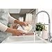 DJS Kitchen Faucets with Pull Down Sprayer Brushed Nickel -【High Arc】 Single Handle 1 or 3 Holes Spring Kitchen Sink Faucet with Deck Plate for Farmhouse RV Vessel Basin