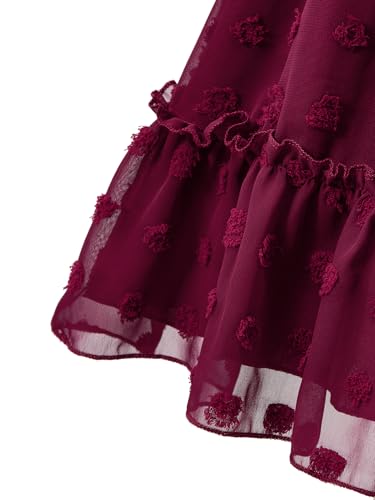 Girls Dress Summer Puffy Sleeve Embroidery A Line Chiffon Double Layer Smocked Shirred Kids Party Dresses 6-15 Years3