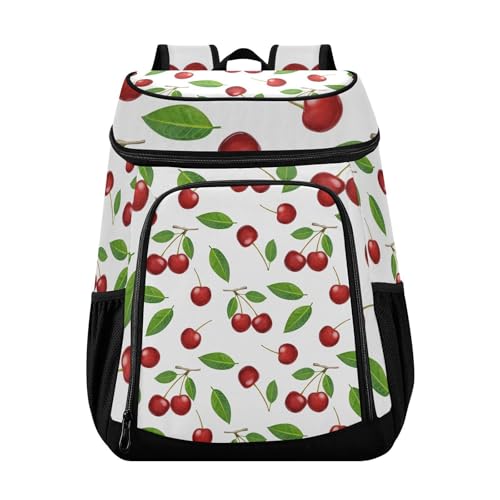 Cherry Tropical Fruit Berries Cooler Backpack Cooler Insulated Leak Proof Lunch Backpack 36 Cans Waterproof Soft for Men Women Picnic Hiking Camping Beach
