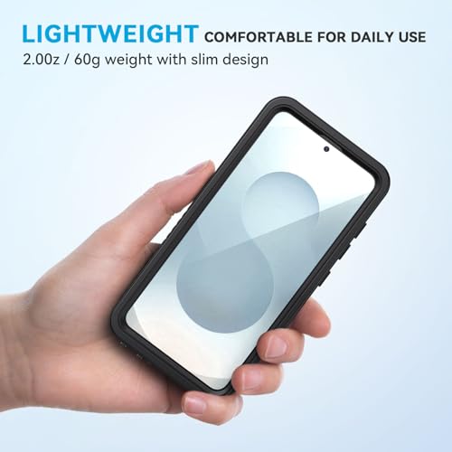 Image of Lanhiem for Samsung Galaxy S25+ Plus Case, IP68 Waterproof Dustproof Case with Built-in Screen Protector, Rugged Full Body Shockproof Protective Cover for Galaxy S25 Plus 6.7 Inch, Black /Clear