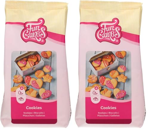 FunCakes Preparado para Galletas: Fácil de Usar, Crujientes y Galletas con Un Toque de Frescura, Perfectas para Decorar con Fondant o Glasa Real, Halal. 500 G. 500 g (Paquete de 2)