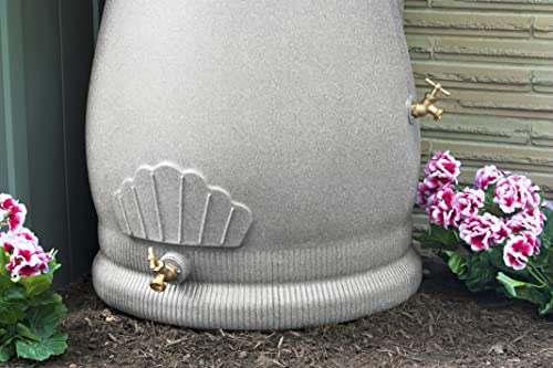Good-Ideas-Rain-Wizard-Urn-50-Gallon-Rain-Barrel-with-Planter-and-2-Metal-Spigots-Light-Granite