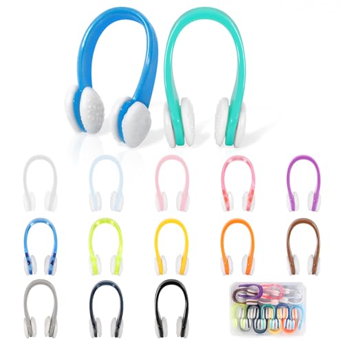 Pengxiaomei 15Pcs Swimming Nose Clips Nose Plugs for Swimming with Waterproof Silica Gel for Kids (Age 7+) and Adults Bright Colors