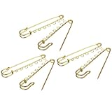 ROMISBABA 10 Broches de Pasador de Resorte de Metal Dorado con 7 Orificios para Soldar, Paquete de 10 Piezas, Diseño Resistente y Utilidad para Bufandas y Suéteres