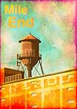  Mile End, Montreal: Large notebook with colourful city illustration (110 pages, lined, A4)