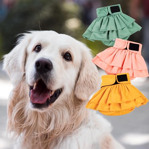 Image of wegreeco Dog Diapers Female (3 Pack), Highly Absorbent Dog Diapers for Female Dogs Washable in Heat, Incontinence, or Excitable Urination (HLF, X-Large)