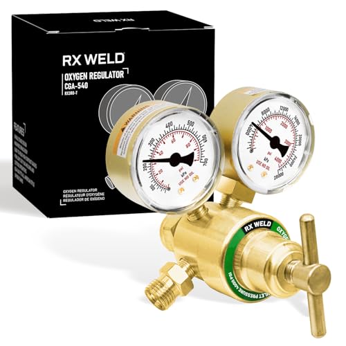 RX WELD Oxygen Regulator CGA 540 Inlet B Size (T-Handle)