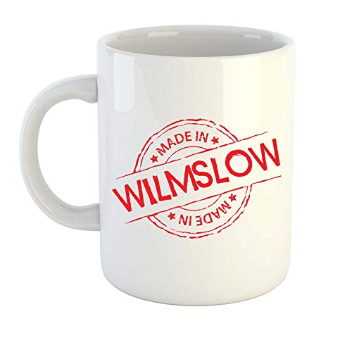 teesandmugs Made in Wilmslow Ceramic Mug - Unique Gift for Home and Office - Ely Town Keepsake Souvenir (White)