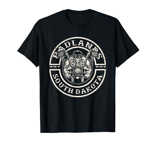 Badlands South Dakota Motociclista Rider Trail Camiseta